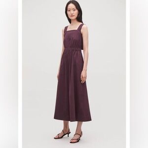 COS Women's Cotton Sleeveless Wide Leg Jumpsuit Cut Out Back Size 34